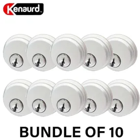 10 x (2) ZINC Mortise Cylinder - 1" - Aluminum Finish - SC1 - Keyed Alike (Bundle - 10 Packs of 2)