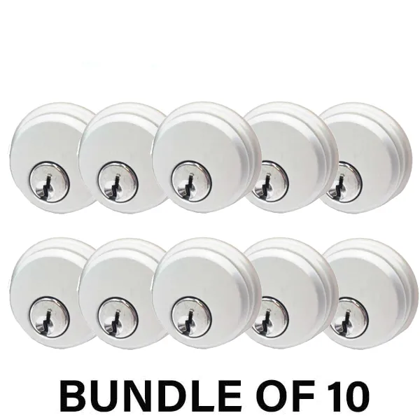 10 x (2) ZINC Mortise Cylinder - 1" - Aluminum Finish - SC1 - Keyed Alike (Bundle - 10 Packs of 2)