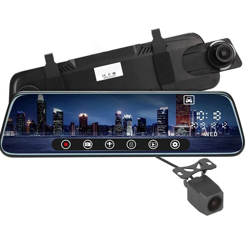1080p Car Dash Cam Night Vision 10-inch Full Screen 170-degree