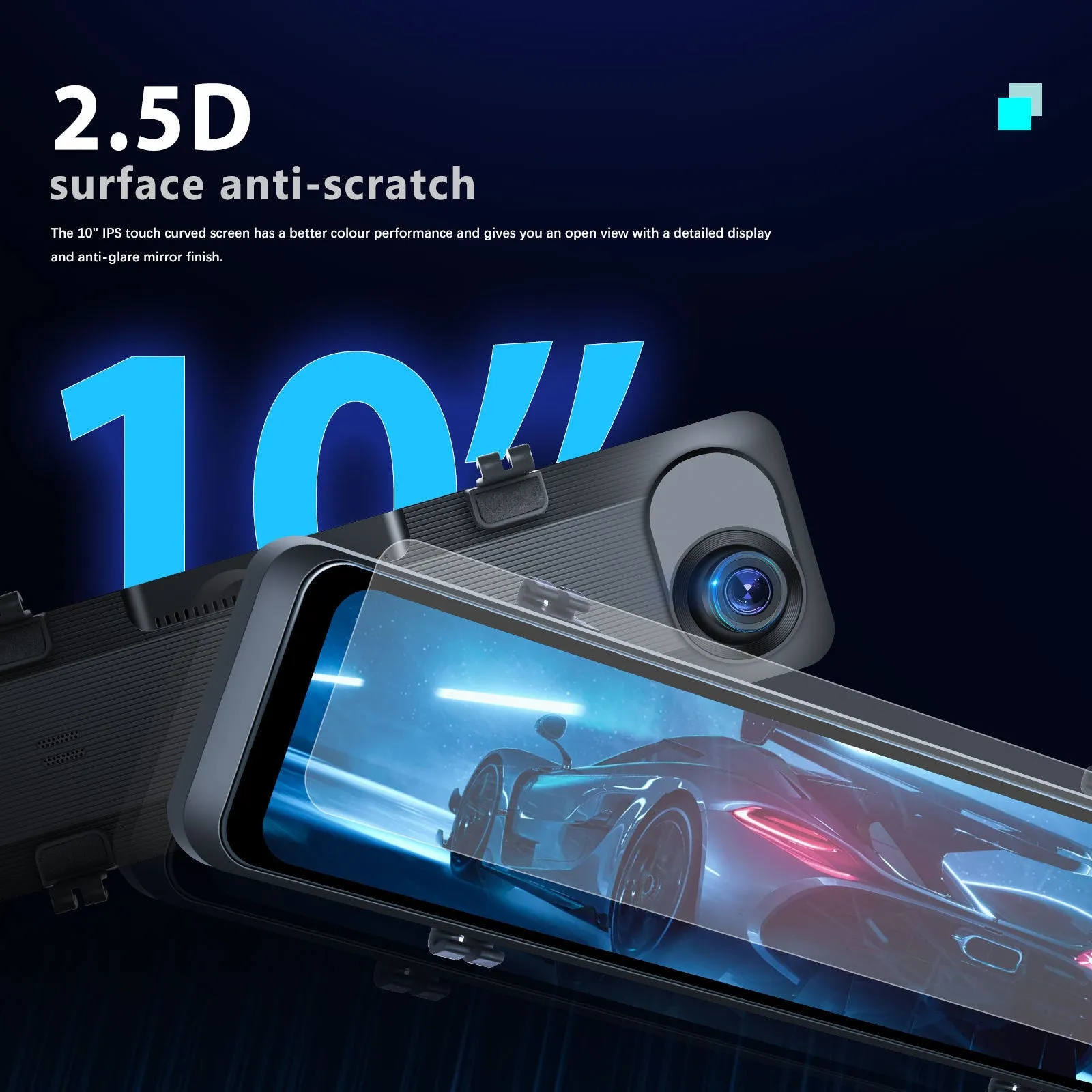 10.88 Inch 2k Mirror Dash Cam Backup Camera Front Rear Dual