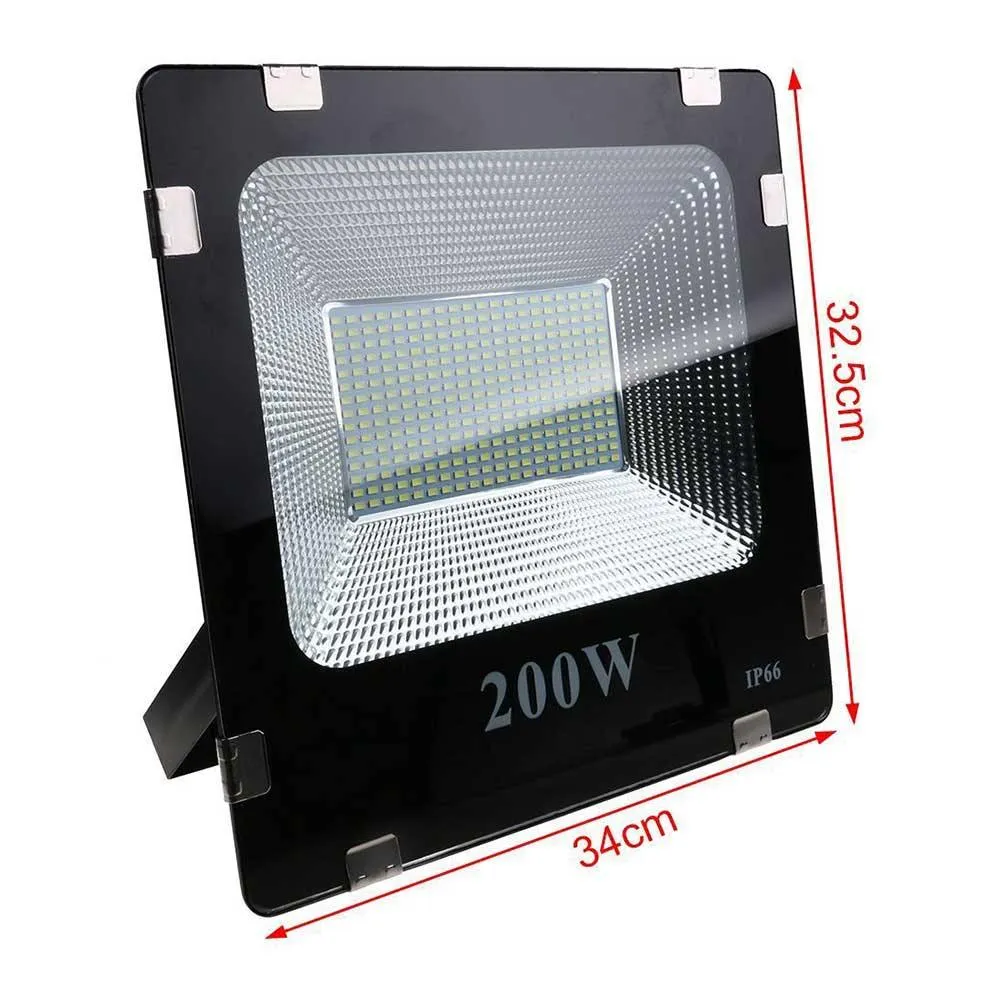 200W Outdoor LED Floodlight, 1000W Halogen Equiv Work Lights, Waterproof IP66 Security Super Bright Light 20000Lm, 6500K for Garage, Porch, Garden