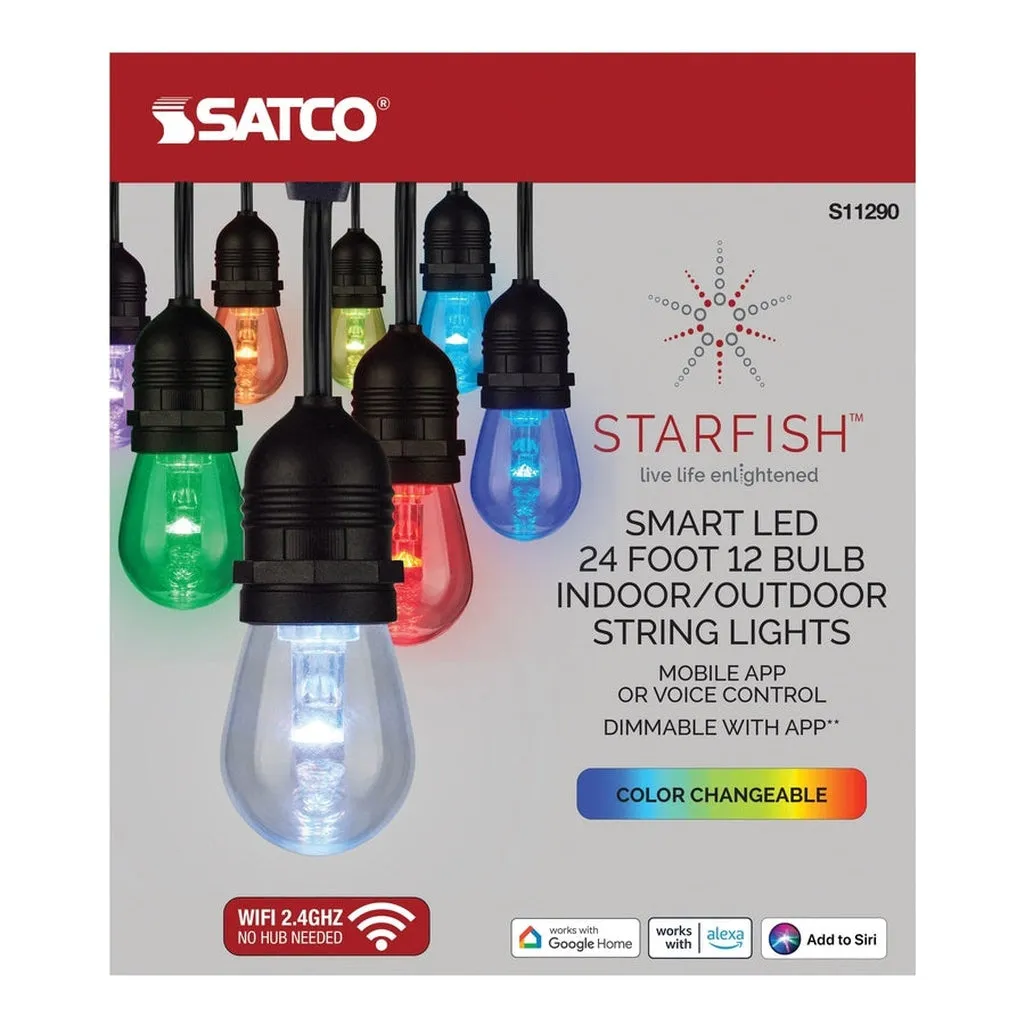 24Ft - 12-S14 Lamp - LED String Light - Starfish IOT - RGBTW