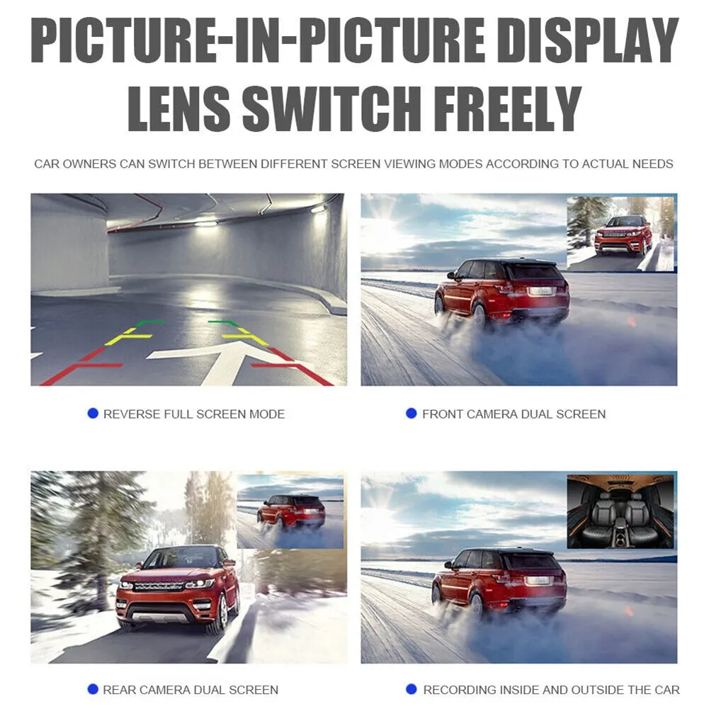 3 Channel Dash Cam Front Rear Inside 1080p Full High-Definition