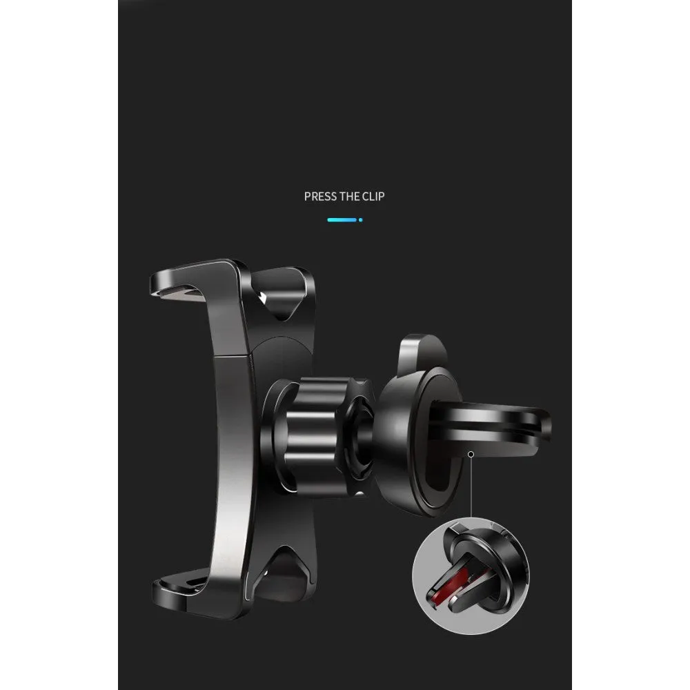 3 in 1 Car GPS Smartphone Holder: Dashboard / Visor Clamp   AC Grid Clip for BlackBerry Motion - Black