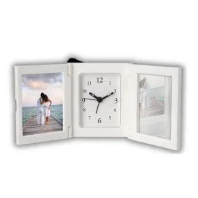 3 Pc Folding Alarm Clock With Photo Frame And Mirror