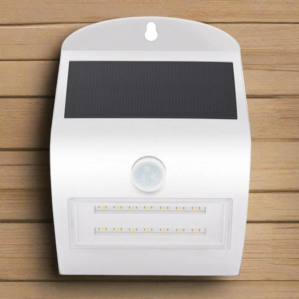 3w LED Solar Wall Light 4000k in White w/ Sensor