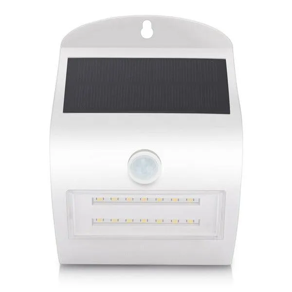 3w LED Solar Wall Light 4000k in White w/ Sensor