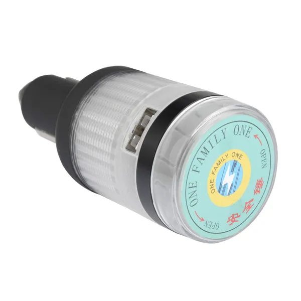 4 in 1 Car Charger with LED Lights Safety Hammer Escape Car
