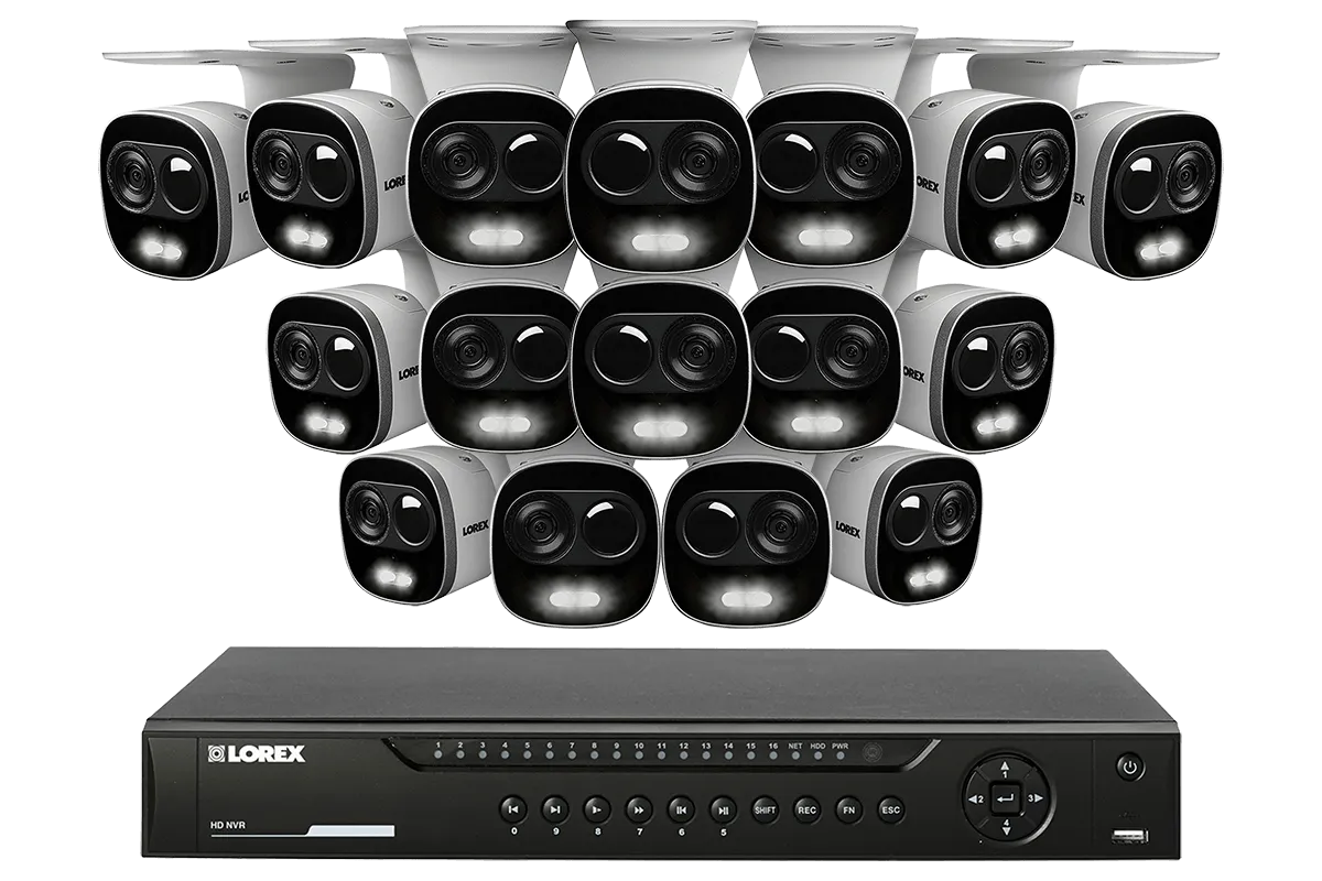 4K Ultra HD IP Camera System with 4 Active Deterrence Security Cameras, 130ft Night Vision