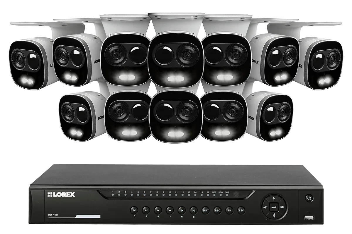 4K Ultra HD IP Camera System with 4 Active Deterrence Security Cameras, 130ft Night Vision