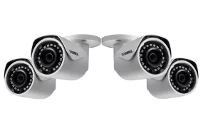 4MP Outdoor Metal Camera with 130FT Color Night Vision-White (4-pack)