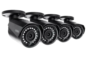 4MP Outdoor Metal Camera with 150FT Color Night Vision, HEVC, Black (4-pack)