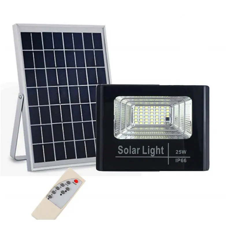 60W Outdoor Solar Panel And Led Flood Light With Remote Control
