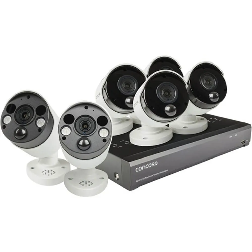 8 Channel 4K NVR Package Surv Camera System (4xPIR 2xfl)