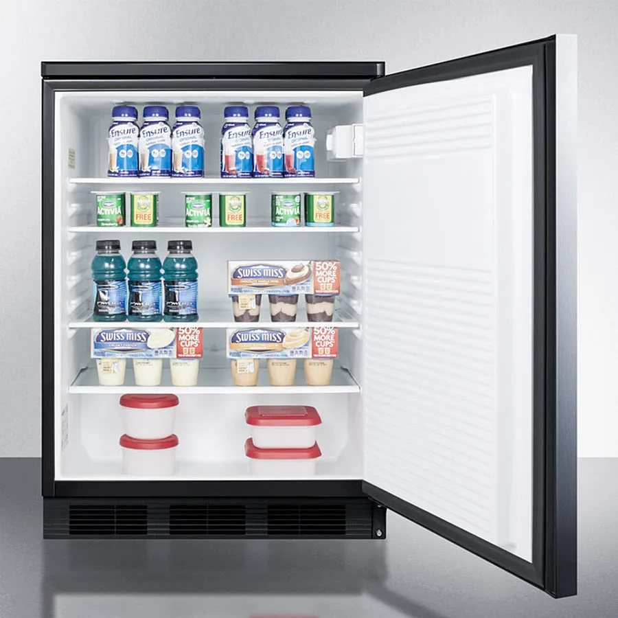 Accucold 24" Wide Built-In All-Refrigerator with Integrated Door Frame - FF7LBLKBIIF