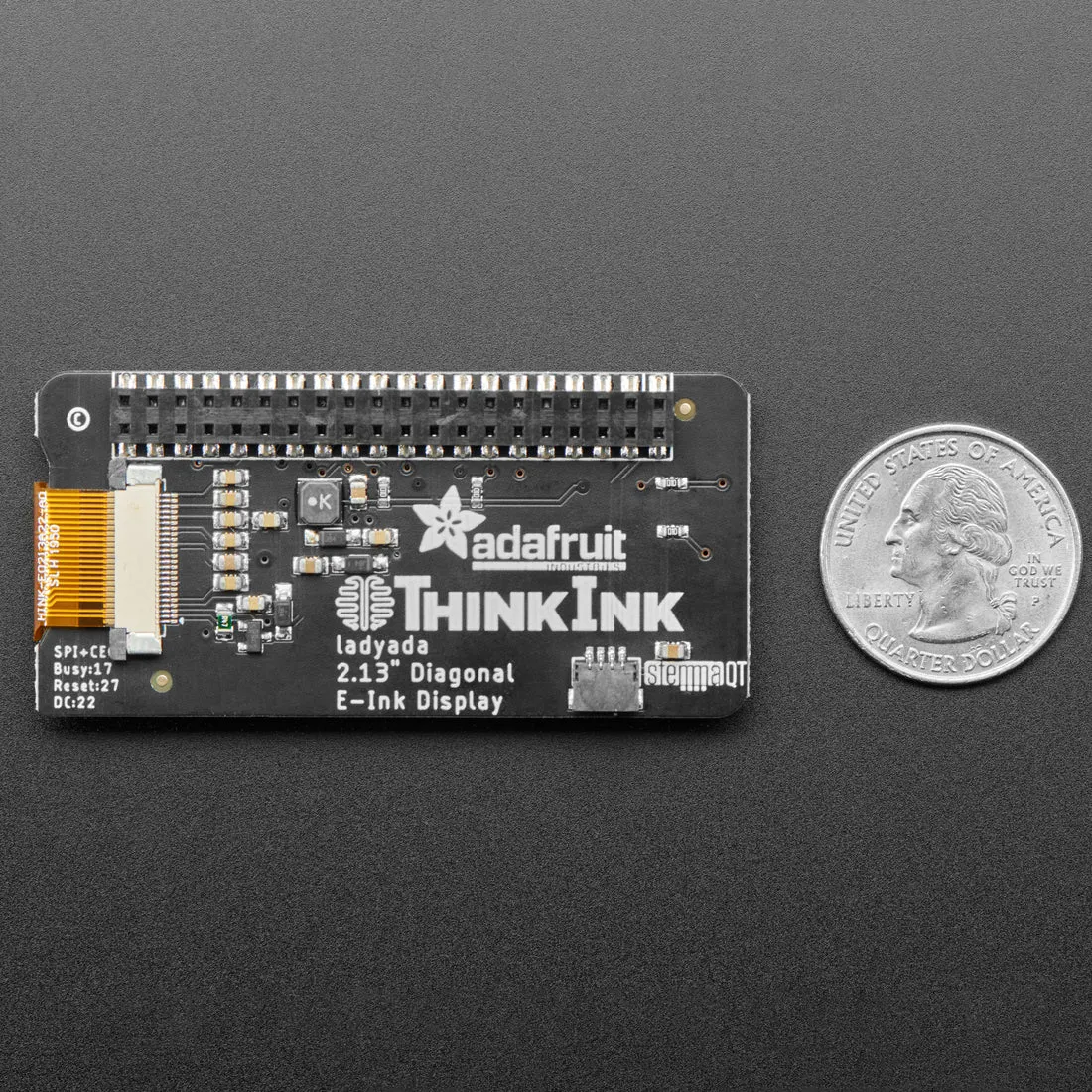 Adafruit 2.13" Monochrome E-Ink Bonnet for Raspberry Pi
