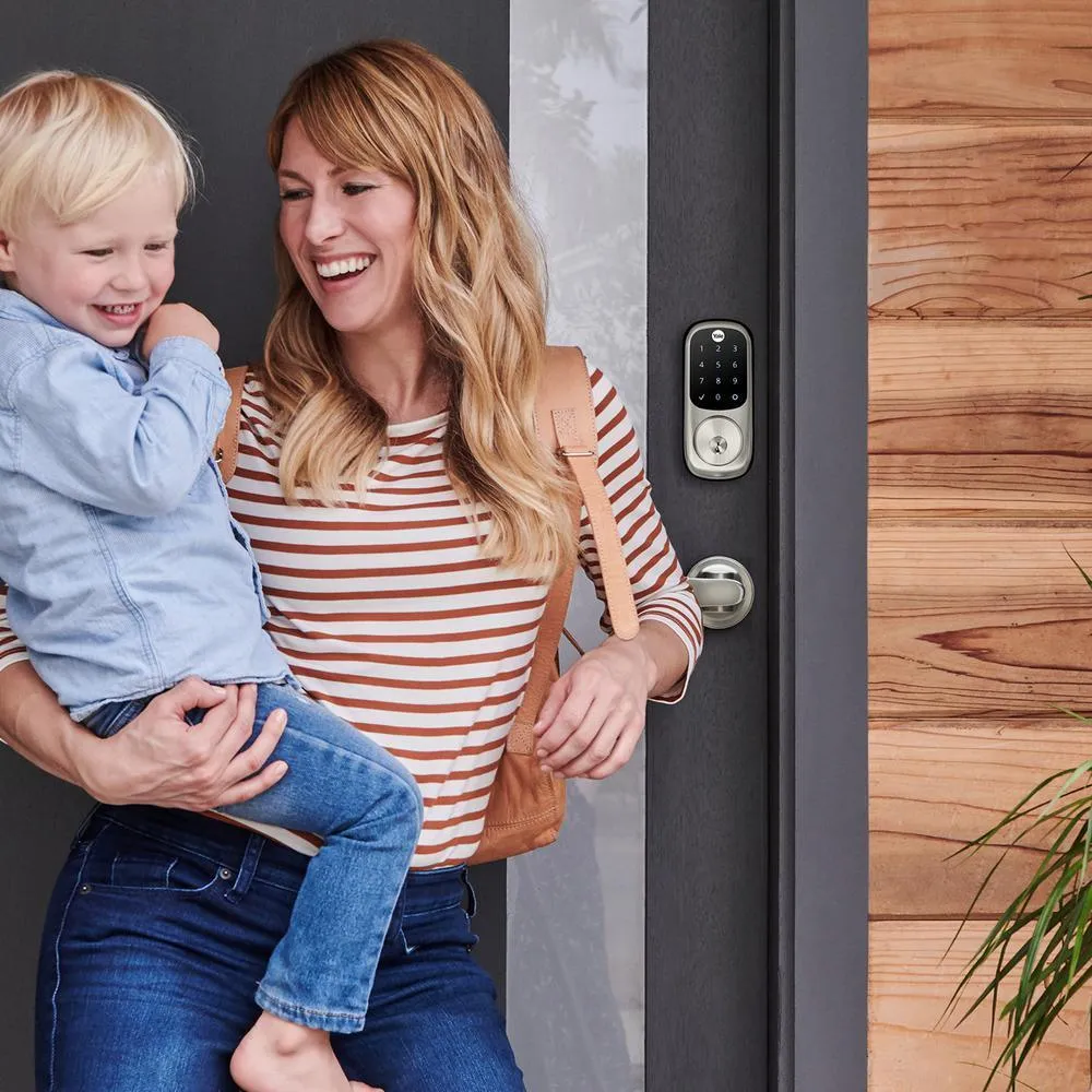 Assure Lock Satin Nickel Wi-Fi and Bluetooth Touchscreen Single Cylinder Deadbolt