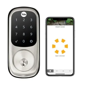 Assure Lock Satin Nickel Wi-Fi and Bluetooth Touchscreen Single Cylinder Deadbolt