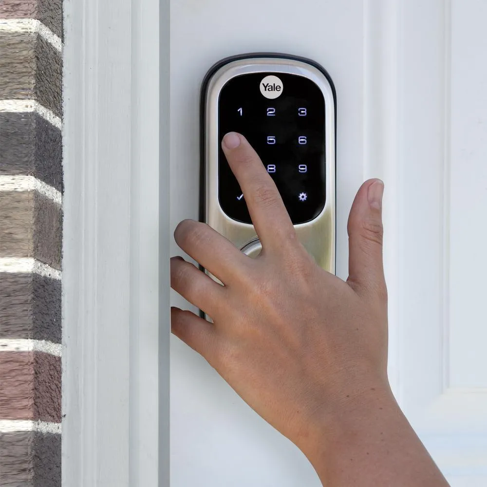 Assure Lock Satin Nickel Wi-Fi and Bluetooth Touchscreen Single Cylinder Deadbolt