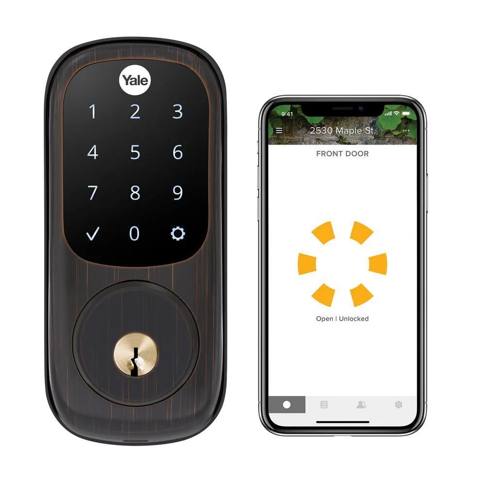 Assure Lock Satin Nickel Wi-Fi and Bluetooth Touchscreen Single Cylinder Deadbolt