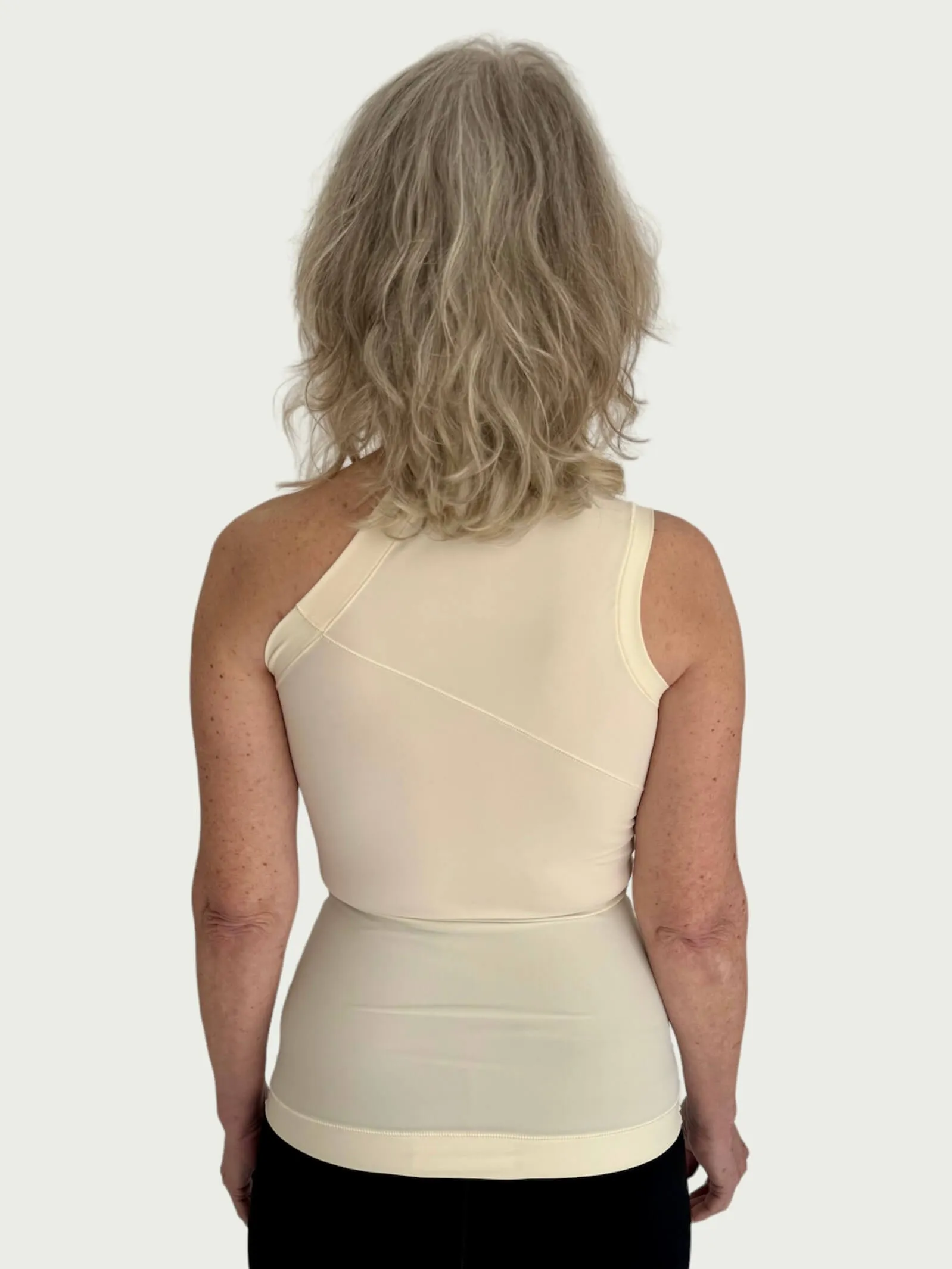 Asymmetrical Longline Tank in Creamy