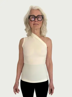 Asymmetrical Longline Tank in Creamy