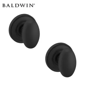 Baldwin Estate - 5025 Classic Knob Set - 5048 Circle Rose - Satin Black - Passage / Privacy - Grade 2