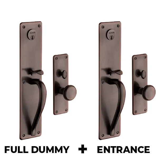 Baldwin Estate - 6567.112 - Trenton Full Dummy & Entrance Handleset Trim Set - Single Cyl - 112 - Venetian Bronze - Grade 2 - RH/LH