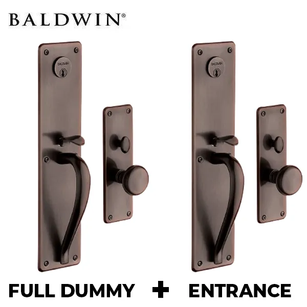 Baldwin Estate - 6567.112 - Trenton Full Dummy & Entrance Handleset Trim Set - Single Cyl - 112 - Venetian Bronze - Grade 2 - RH/LH