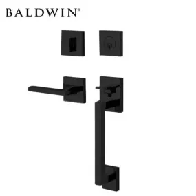 Baldwin Estate - 85390.LENT - Minneapolis Sectional Handleset - Singl Cyl - 190 - Satin Black - Grade 2 - LH