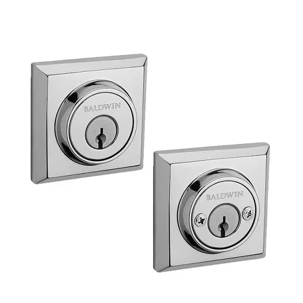 Baldwin Estate - Traditional Square Reserve Deadbolt - Optional Function - 260 - Polished Chrome - Grade 1