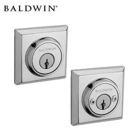 Baldwin Estate - Traditional Square Reserve Deadbolt - Optional Function - 260 - Polished Chrome - Grade 1