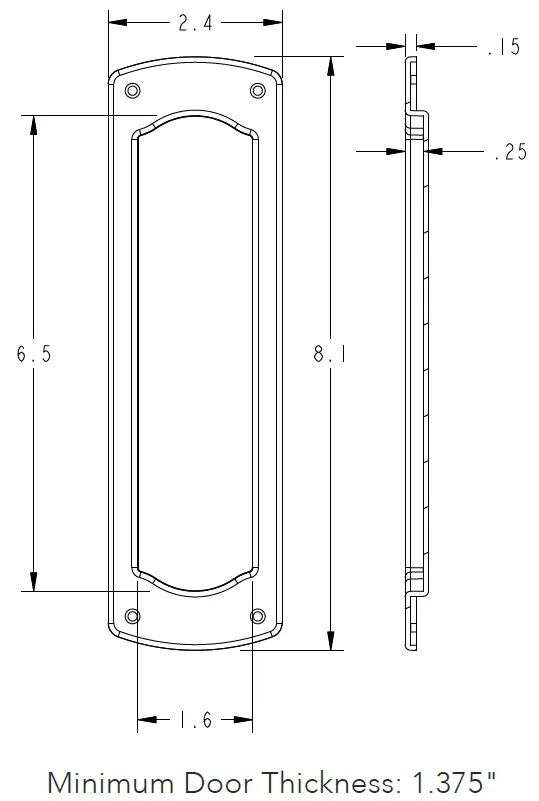 Baldwin - Pocket Door Locks - Palo Alto - Full Dummy Pocket Door Set