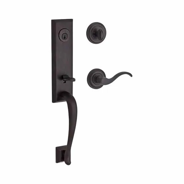 Baldwin - Reserve Del Mar Traditional Handleset - Single Cylinder Lever - Left Handed - Square Rose - Venetian Bronze - Grade 2