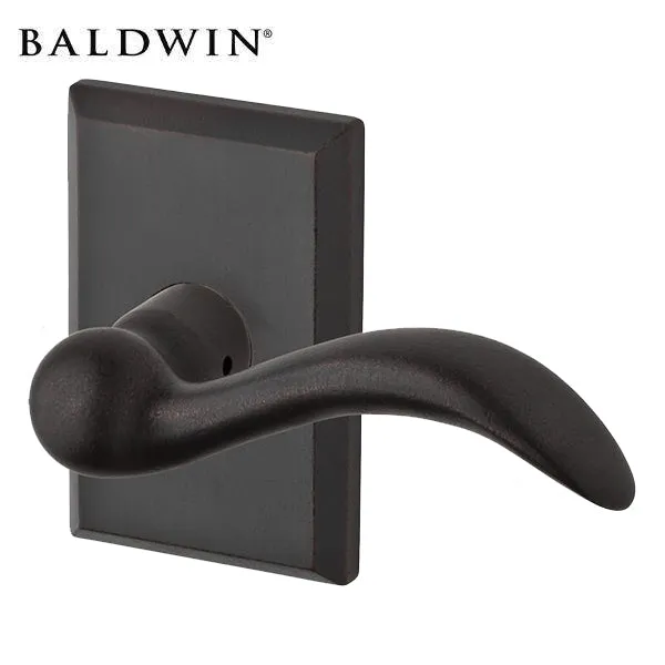 Baldwin Reserve - EN.ARC.L.RSR - Arch Keyed Entry Single Cylinder Lever Set - Square Rose - 481 - Dark Bronze - Entrance - Grade 2 - RH