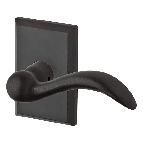 Baldwin Reserve - EN.ARC.L.RSR - Arch Keyed Entry Single Cylinder Lever Set - Square Rose - 481 - Dark Bronze - Entrance - Grade 2 - RH