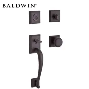 Baldwin Reserve - Napa Knob Handleset - Singl Cyl - Traditional Square Rose - 112 - Venetian Bronze - Grade 2