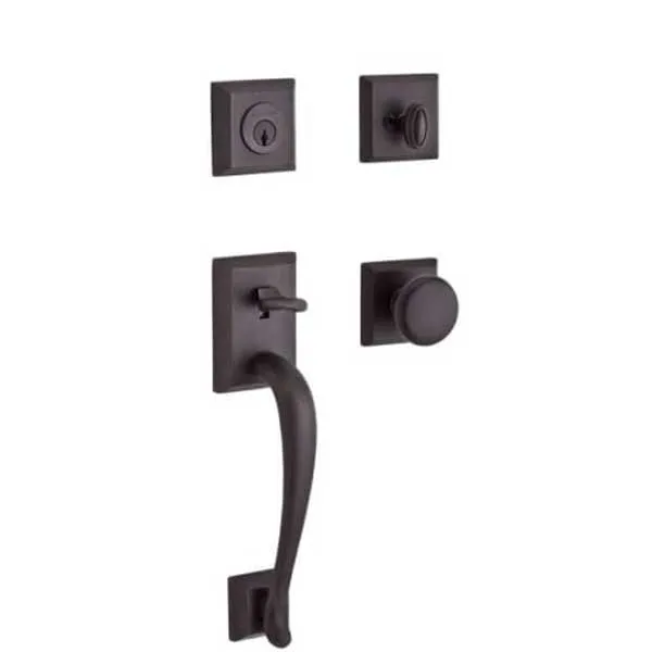 Baldwin Reserve - Napa Knob Handleset - Singl Cyl - Traditional Square Rose - 112 - Venetian Bronze - Grade 2