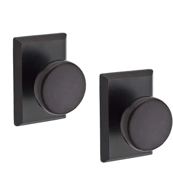 Baldwin Reserve - PS.RUS.RSR - Rustic Knob Set - Rustic Square Rose - 481 - Dark Bronze - Passage - Grade 2