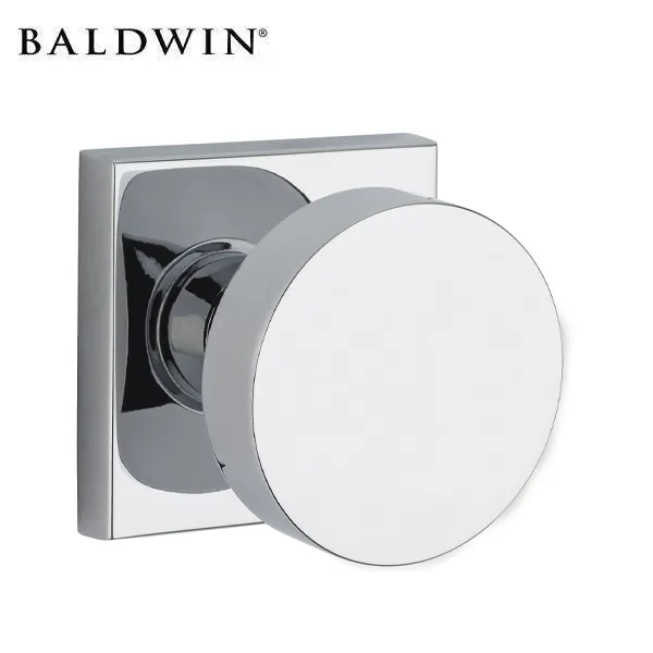 Baldwin Reserve - PV.CON.CSR - Contemporary Knob Set - Square Rose - 260 - Polished Chrome - Privacy - Grade 2
