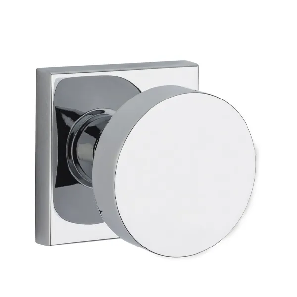 Baldwin Reserve - PV.CON.CSR - Contemporary Knob Set - Square Rose - 260 - Polished Chrome - Privacy - Grade 2