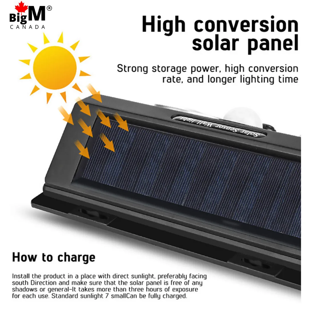 BigM 1000 Lumens Super Bright Outdoor Solar Lights with Motion Sensor