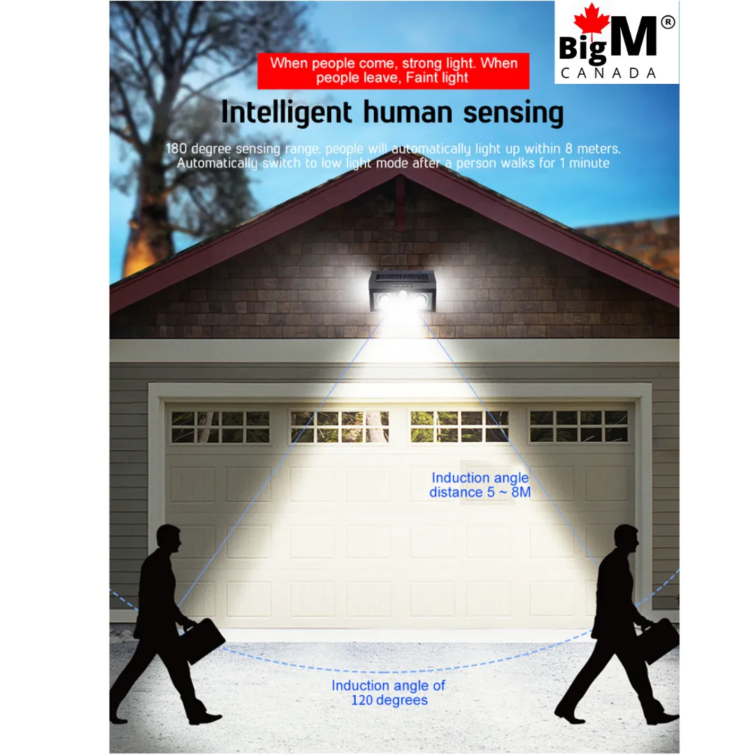 BigM 1000 Lumens Super Bright Outdoor Solar Lights with Motion Sensor