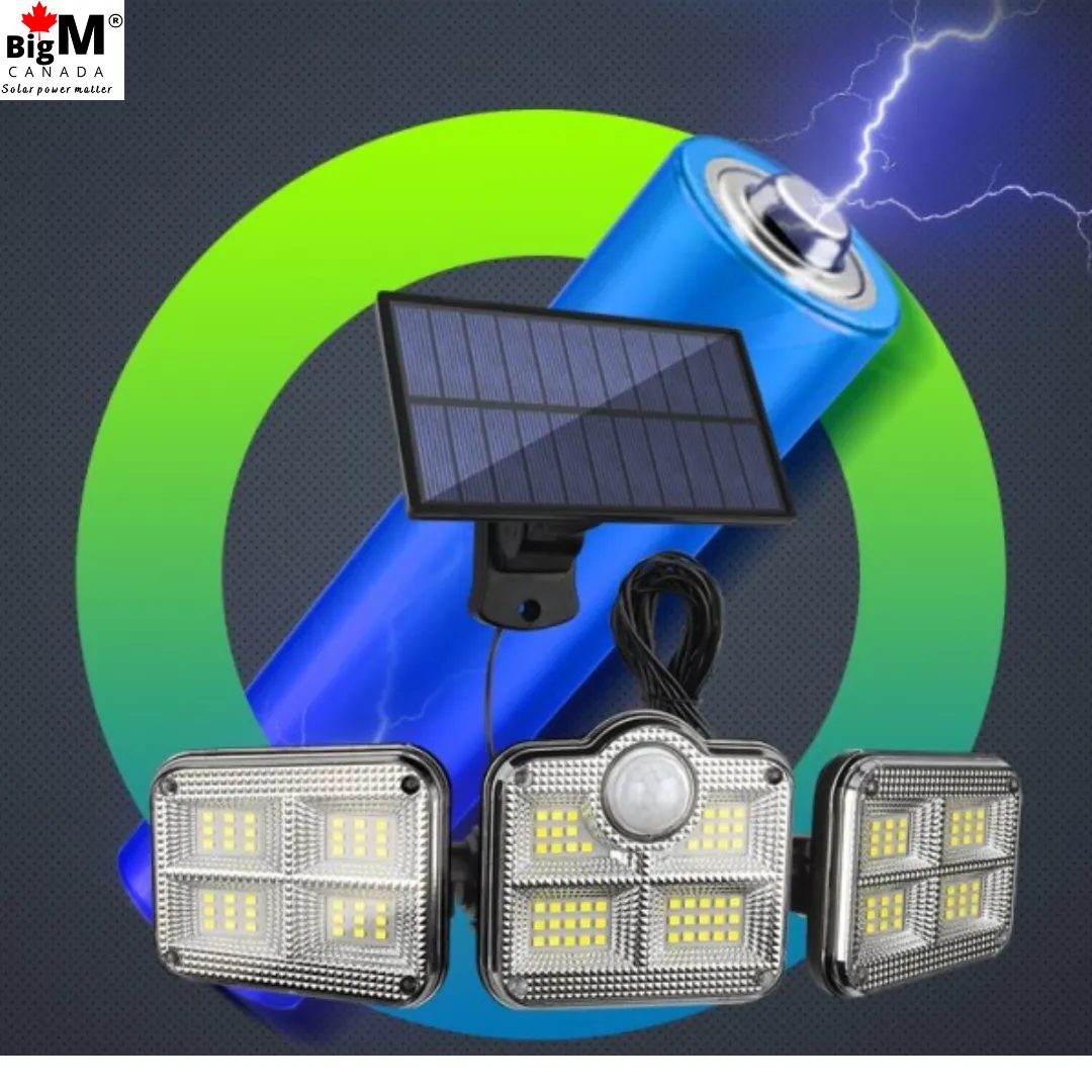 BigM 122 LED adjustable solar security motion sensor light for outdoor