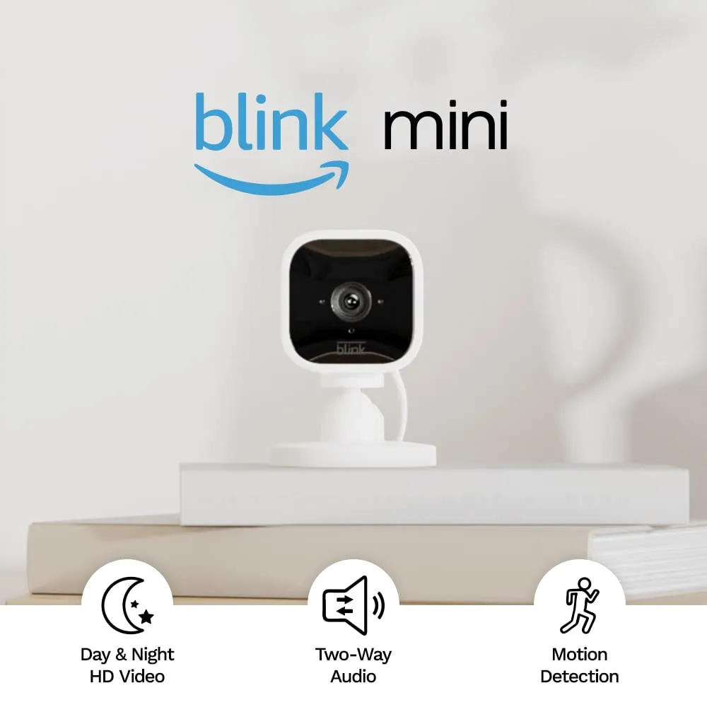 Blink Mini - 2Pack | Indoor plug-in pet security camera, 1080p HD - White *