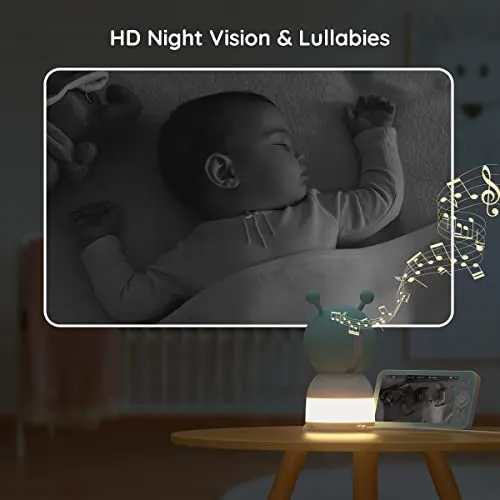 BOIFUN Additional Baby Camera Specifically Compatible with Baby 6T Video Baby Monitor, 360° Camera with Night Light, Auto Tracking, AI Motion & Sound Detection, Two-Way Audio, with Wall Mount Base
