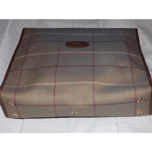 Burberry Vintage Designer Purses Seafoam Green Khaki Red Tan Canvas And Leather Tote