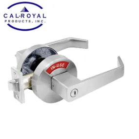 Cal-Royal - INDLEV-20 - Commercial Grade Privacy Indicator Lever Set - Privacy - Thumb turn - Satin Chrome