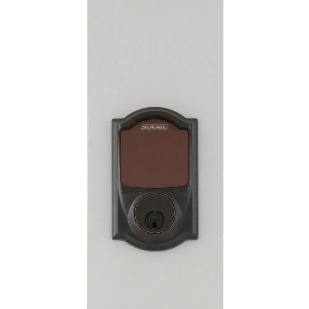 Camelot Aged Bronze Sense Smart Door Lock with Left Handed Accent Lever Door Handleset
