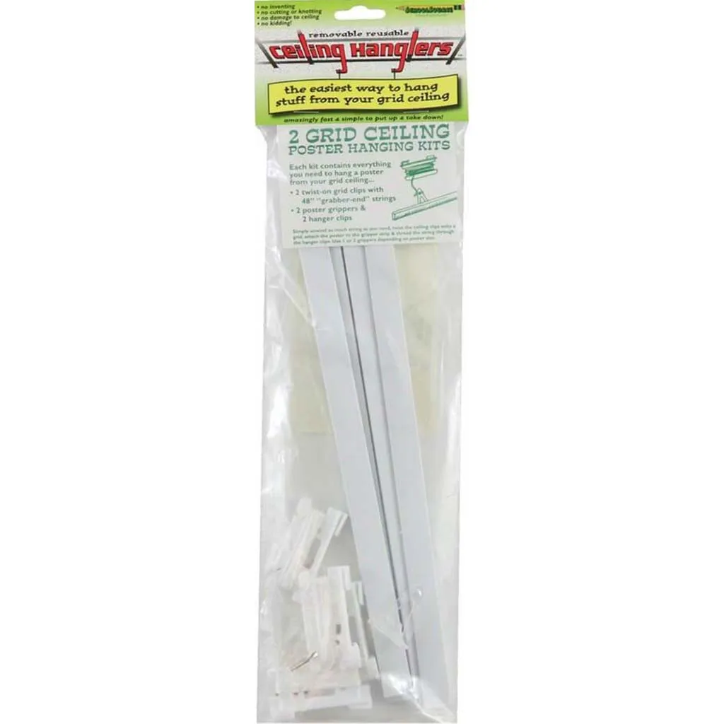 Ceiling Hanglers Grid Poster Hanging Kits 2pcs Per Pack